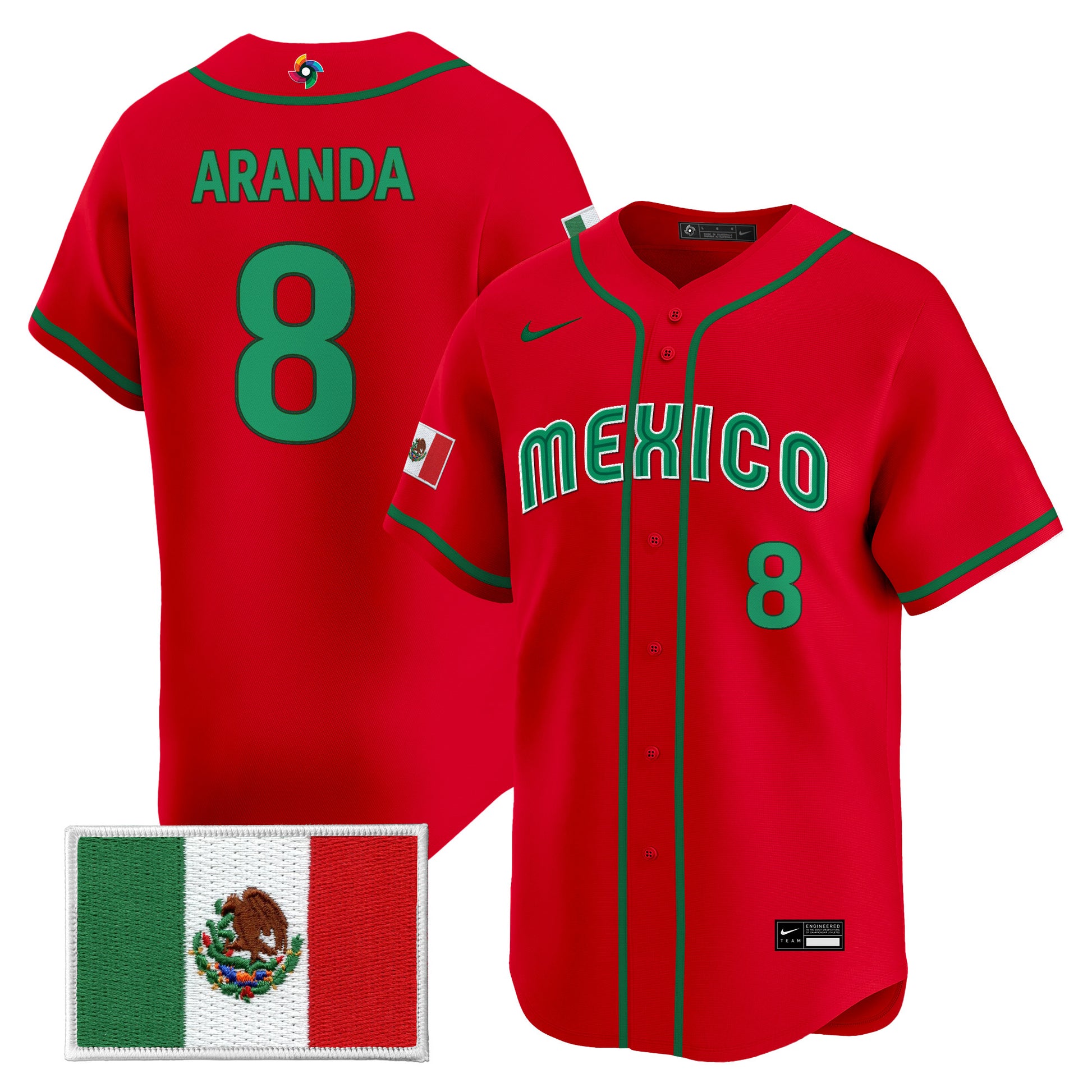 Men's Team Mexico World Baseball Classic Vapor Premier Jersey - 2026 Roster - All Stitched