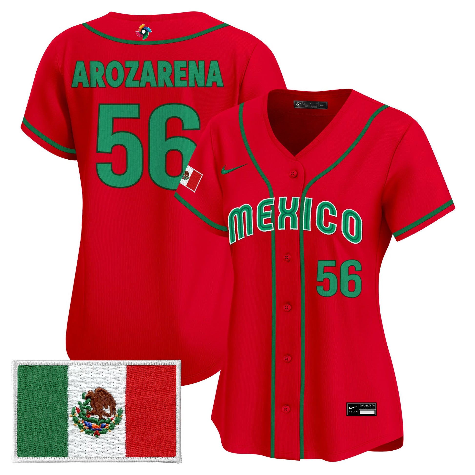 Women's Team Mexico World Baseball Classic Vapor Premier Jersey - 2026 Roster - All Stitched