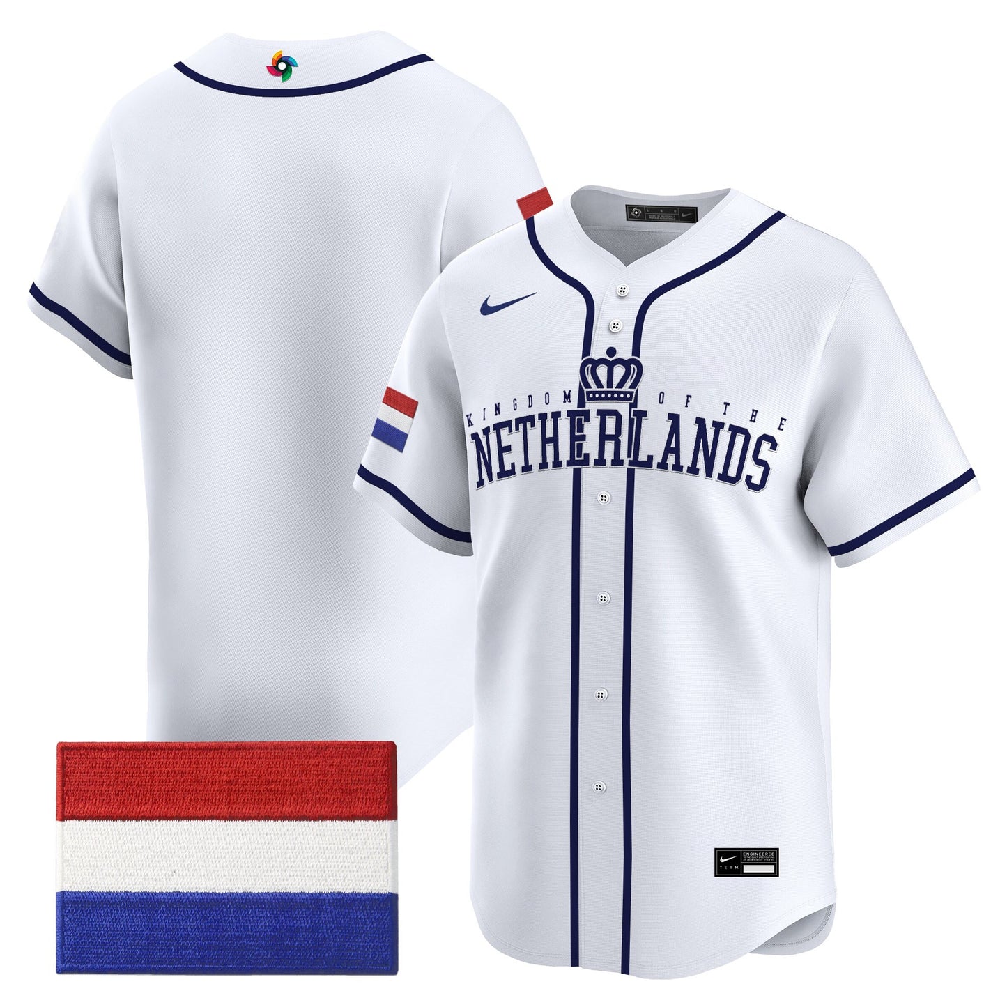 Men's Team Netherlands 2026 World Baseball Classic Vapor Premier Jersey - All Stitched