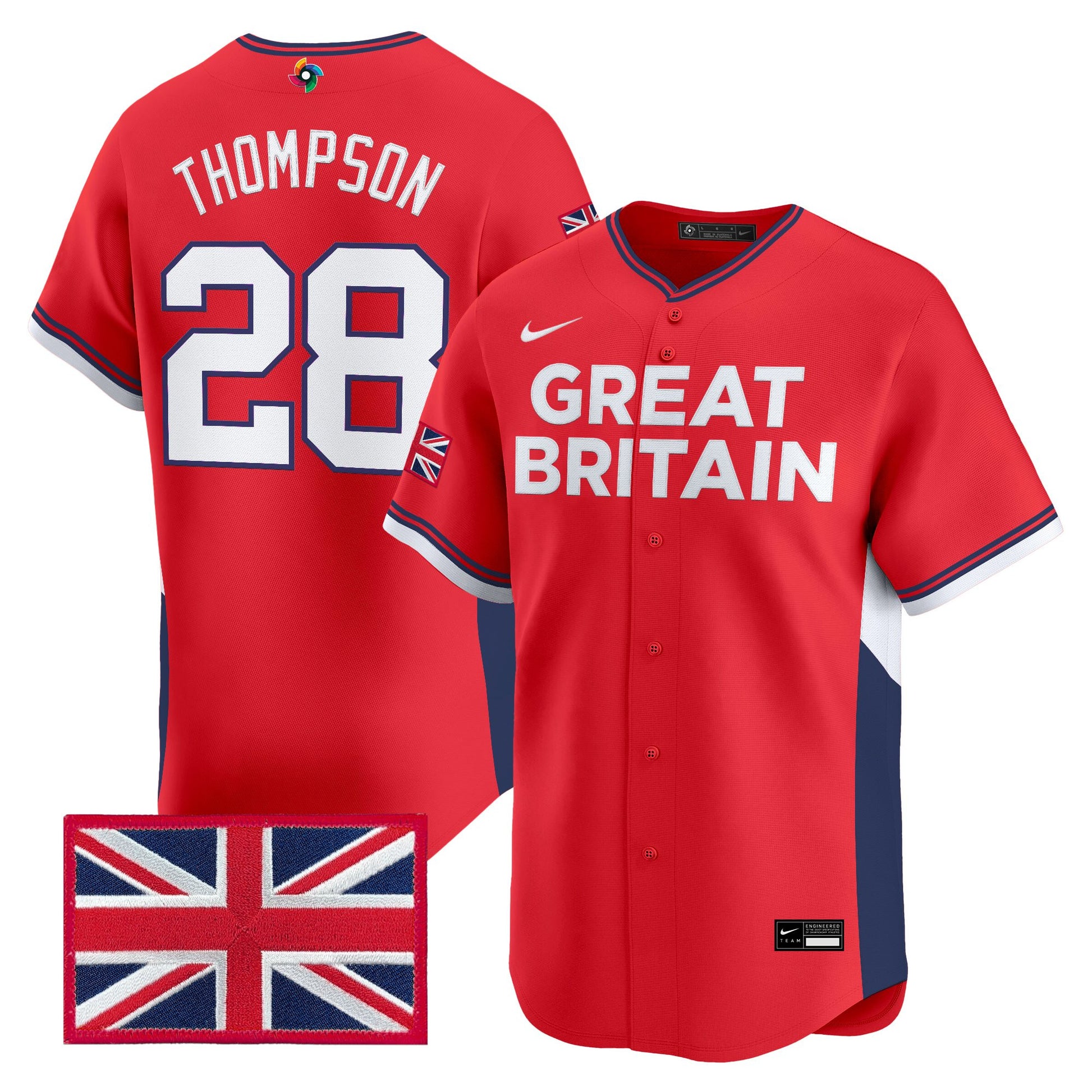 Men's Team Great Britain 2026 World Baseball Classic Vapor Premier Jersey - All Stitched