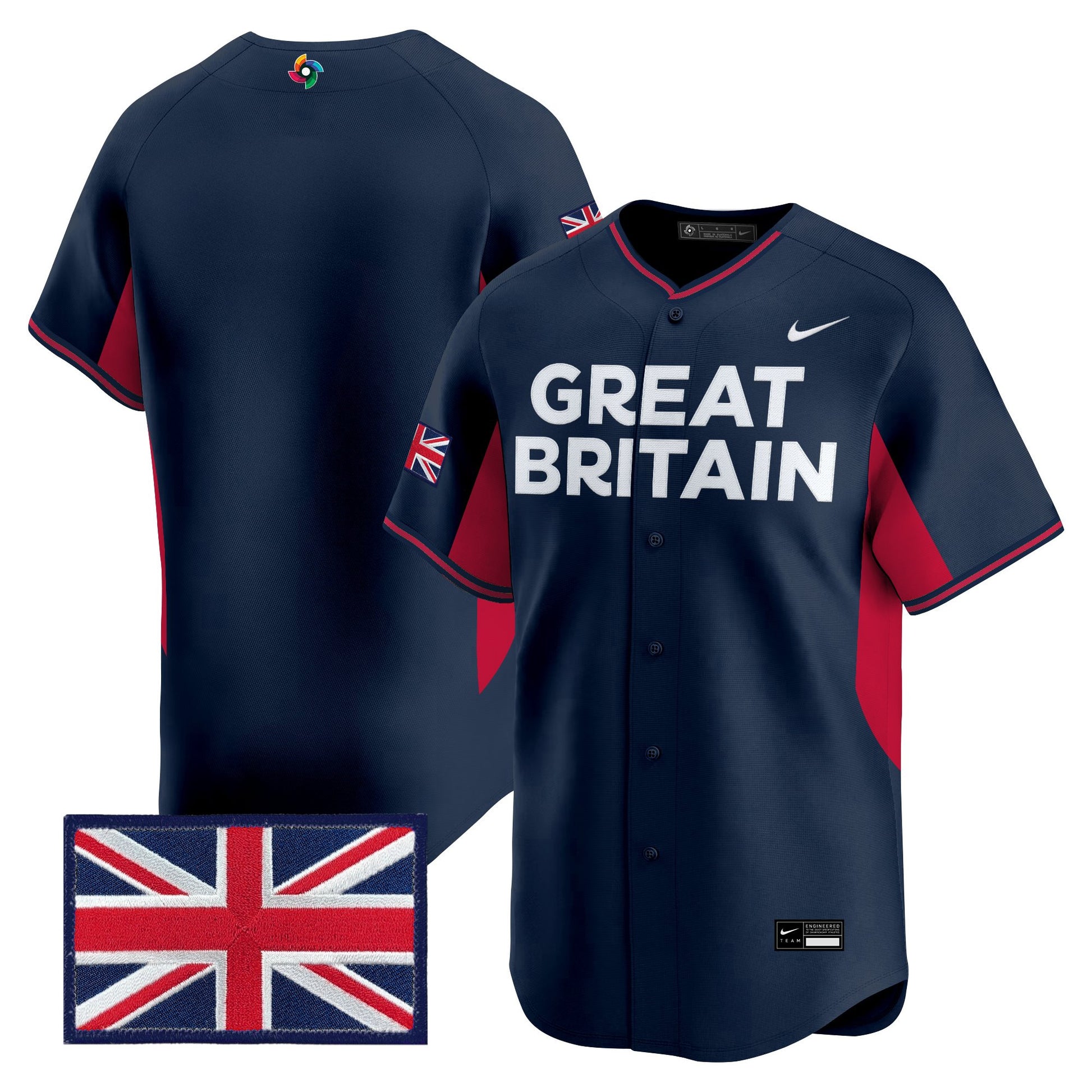 Men's Team Great Britain 2026 World Baseball Classic Vapor Premier Jersey - All Stitched