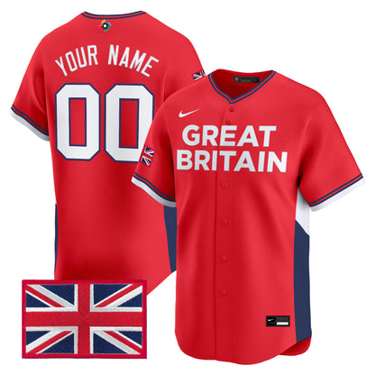 Team Great Britain 2026 World Baseball Classic Vapor Premier Custom Jersey - All Stitched