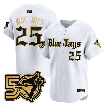 Men's Toronto Blue Jays 50 Seasons Patch Vapor Premier Limited Jersey - Gothic North Edition - All Stitched