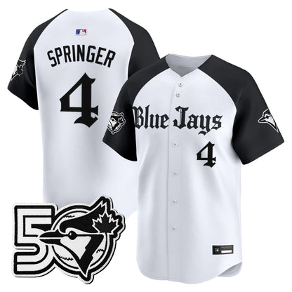 Men's Toronto Blue Jays 50 Seasons Patch Vapor Premier Limited Jersey - Gothic North Edition - All Stitched