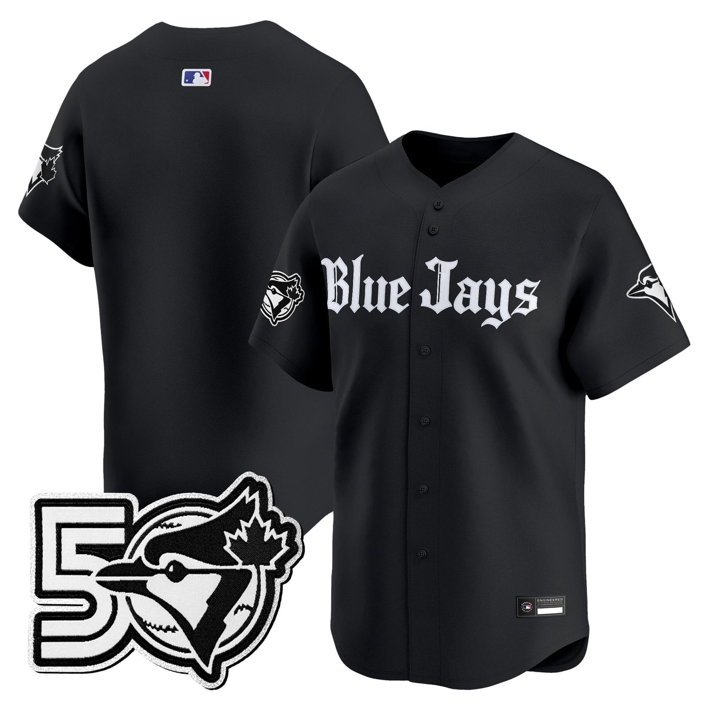 Men's Toronto Blue Jays 50 Seasons Patch Vapor Premier Limited Jersey - Gothic North Edition - All Stitched