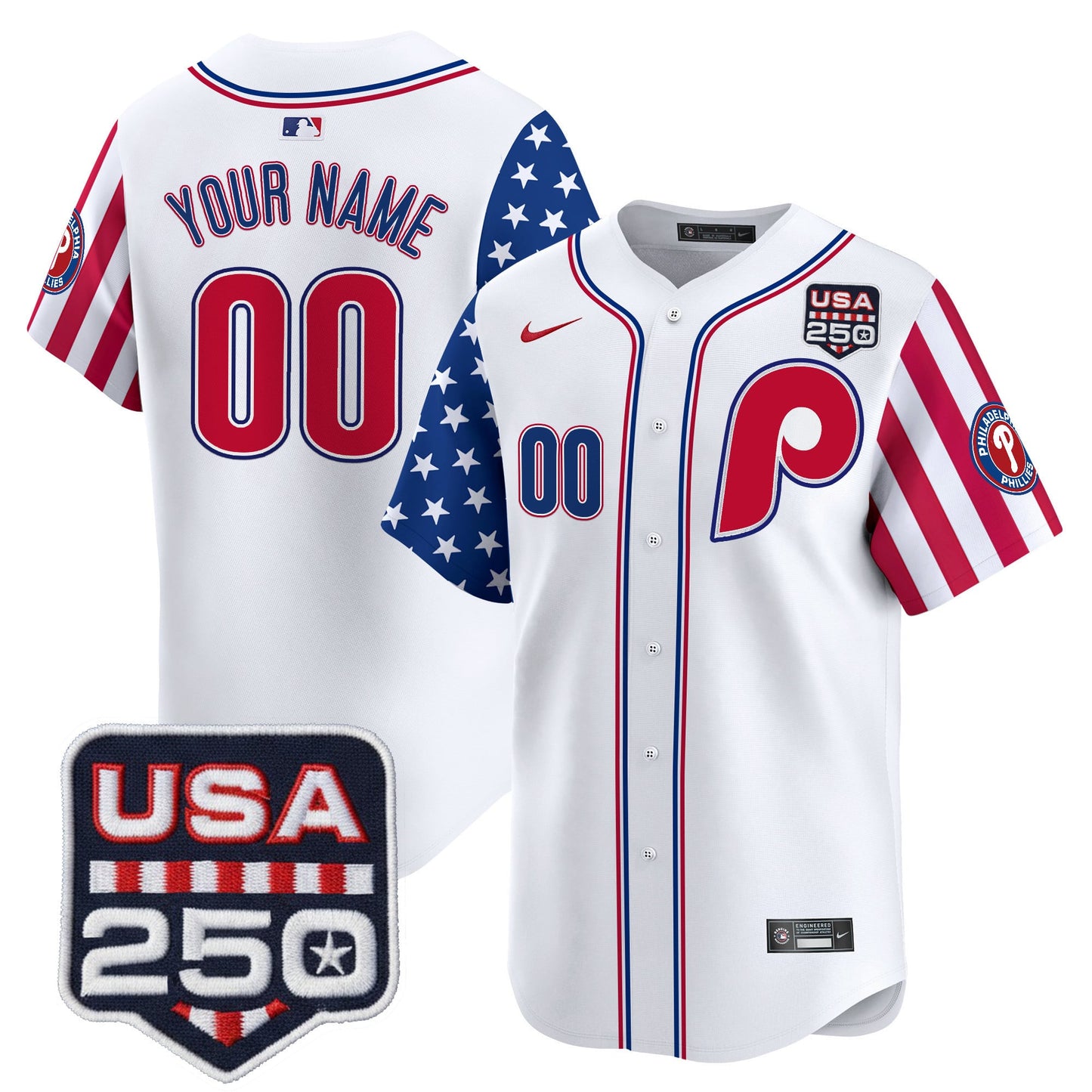 Philadelphia Phillies America250 Edition Vapor Premier Limited Custom Jersey - All Stitched