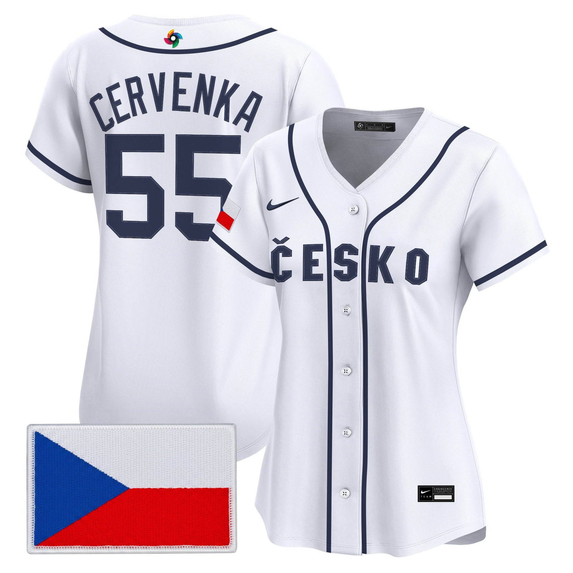 Women's Team Czechia 2026 World Baseball Classic Vapor Premier Jersey - All Stitched