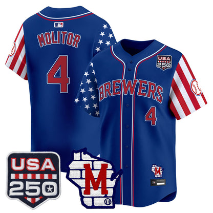 Men's Milwaukee Brewers "America250 Edition" Vapor Premier Limited Jersey - All Stitched