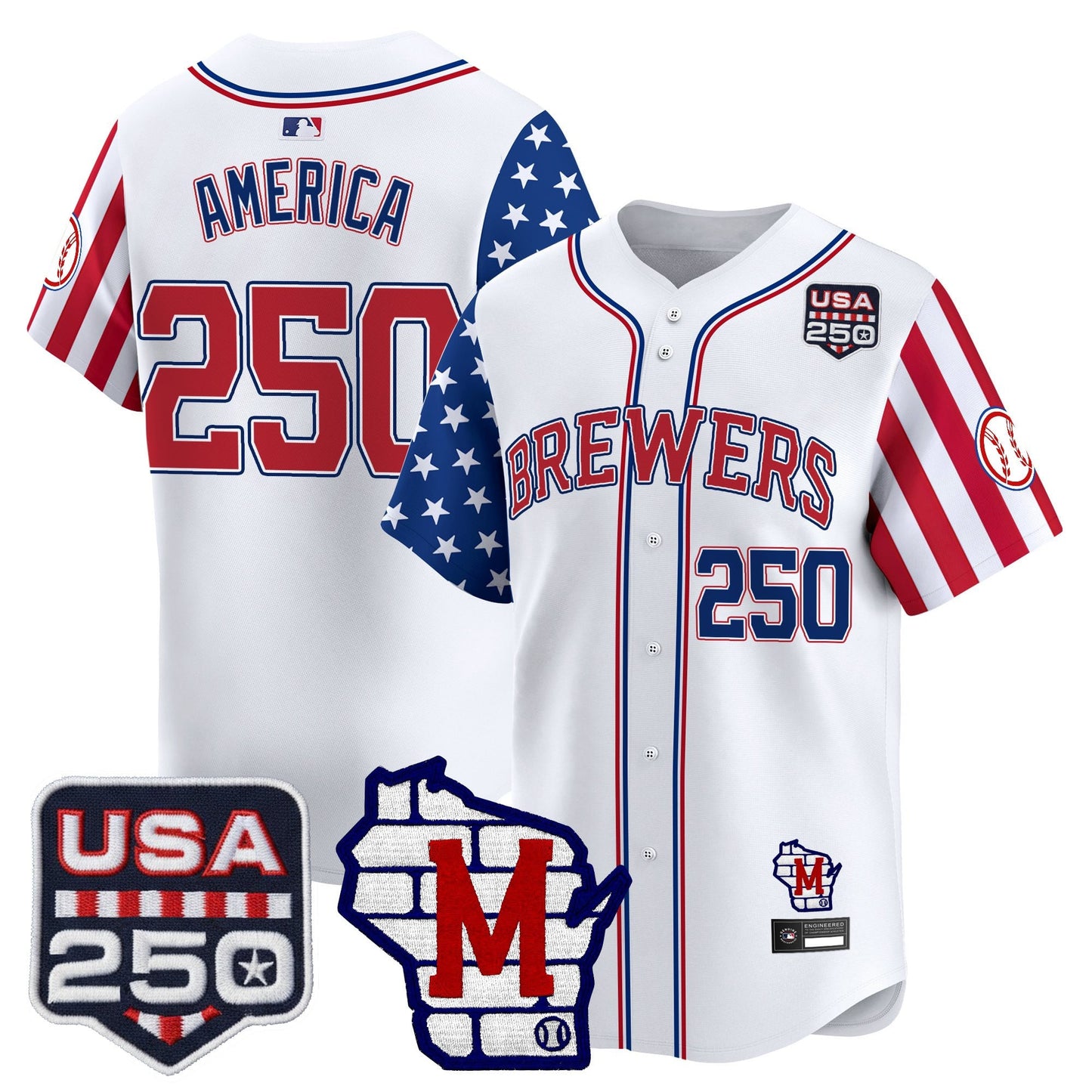 Milwaukee Brewers "America250 Edition" Vapor Premier Limited Jersey - All Stitched