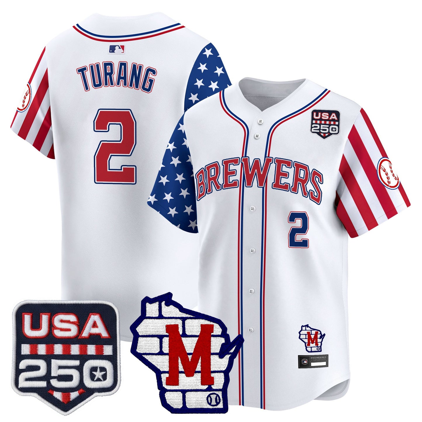 Men's Milwaukee Brewers "America250 Edition" Vapor Premier Limited Jersey - All Stitched