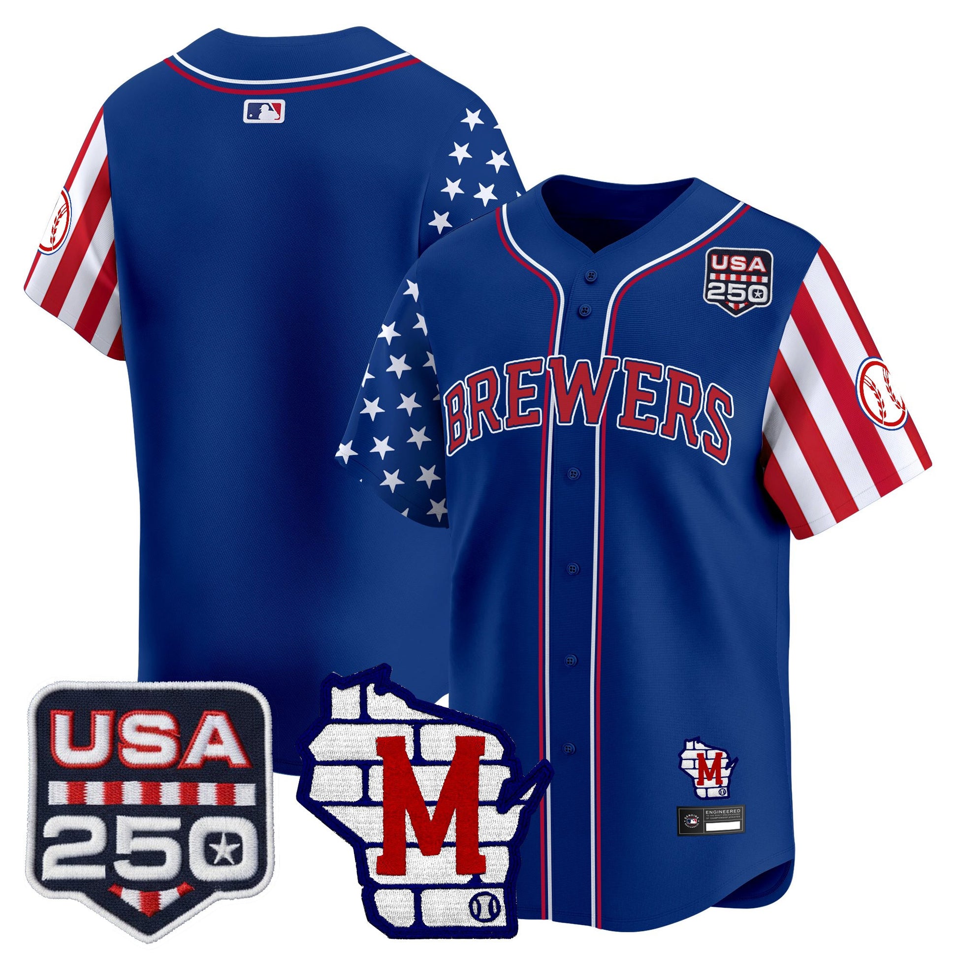 Men's Milwaukee Brewers "America250 Edition" Vapor Premier Limited Jersey - All Stitched