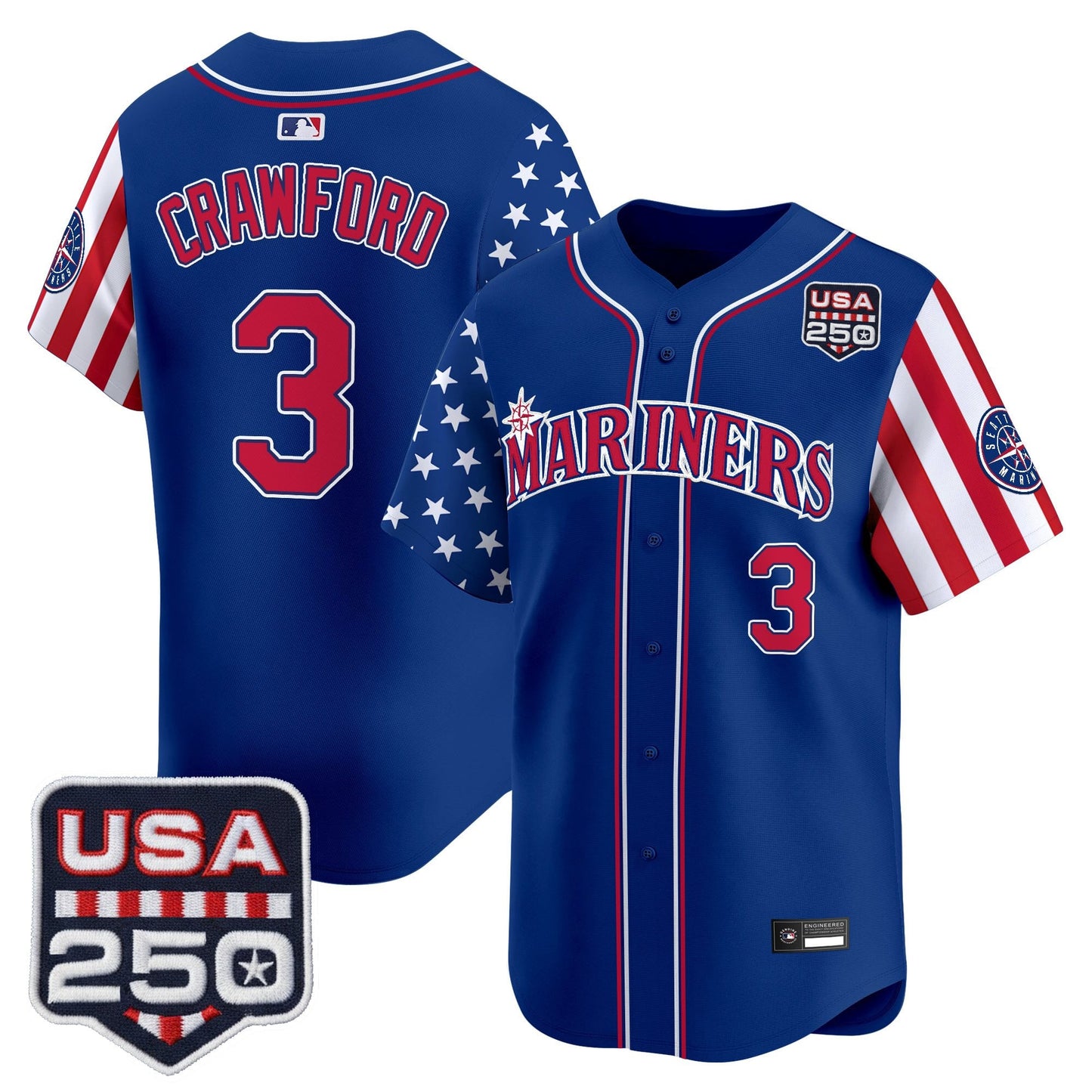 Seattle Mariners "America250 Edition" Vapor Premier Limited Jersey - All Stitched