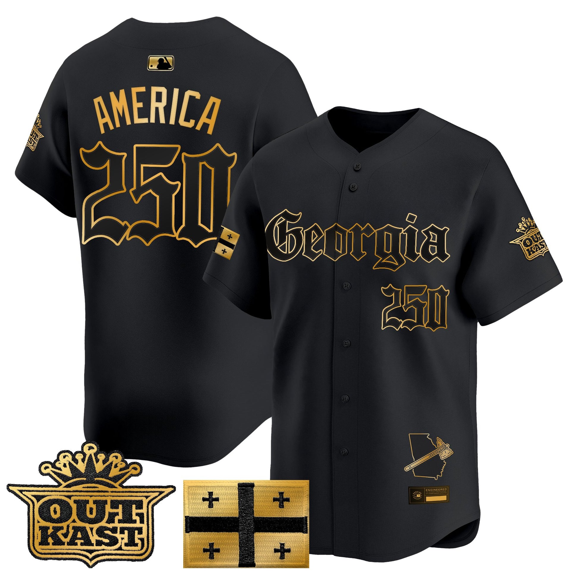 Men's Atlanta Braves 'Georgia x Outkast Gothic Edition' Vapor Premier Limited Jersey - All Stitched