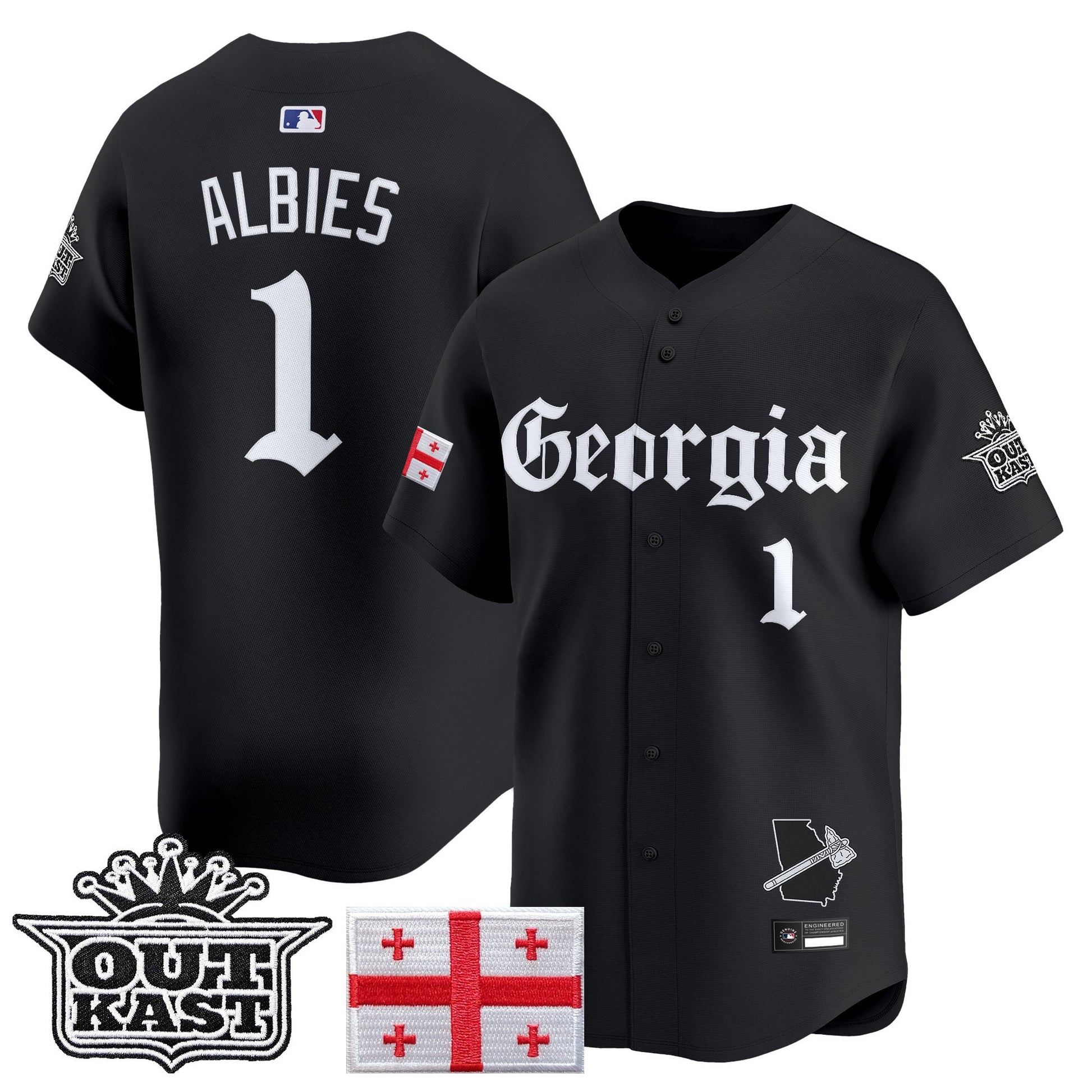 Men's Atlanta Braves 'Georgia x Outkast Gothic Edition' Vapor Premier Limited Jersey - All Stitched
