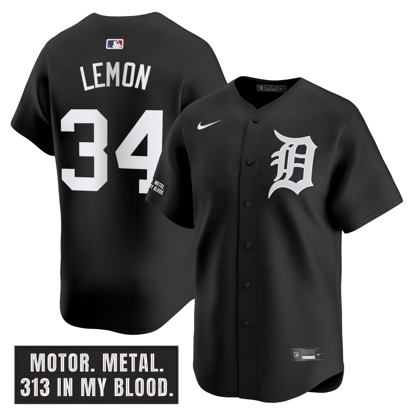 DET 'Motor Gothic Edition' Vapor Premier Limited Jersey - All Stitched