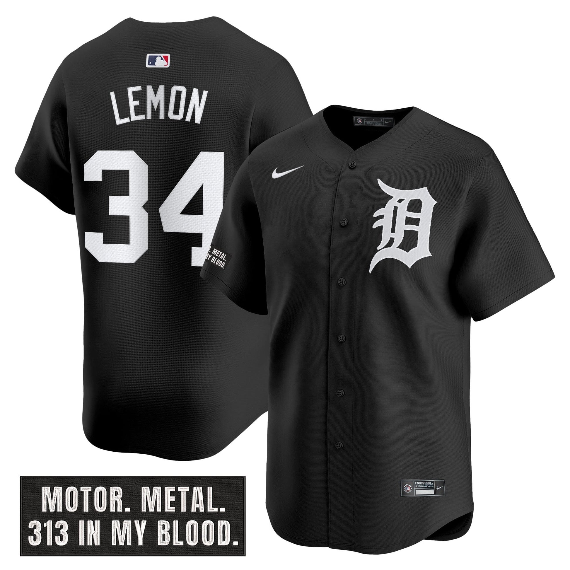 DET 'Motor Gothic Edition' Vapor Premier Limited Jersey - All Stitched