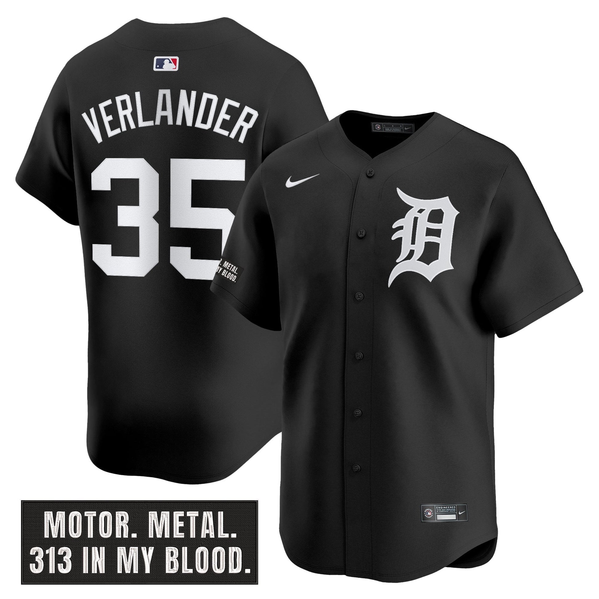 DET 'Motor Gothic Edition' Vapor Premier Limited Jersey - All Stitched