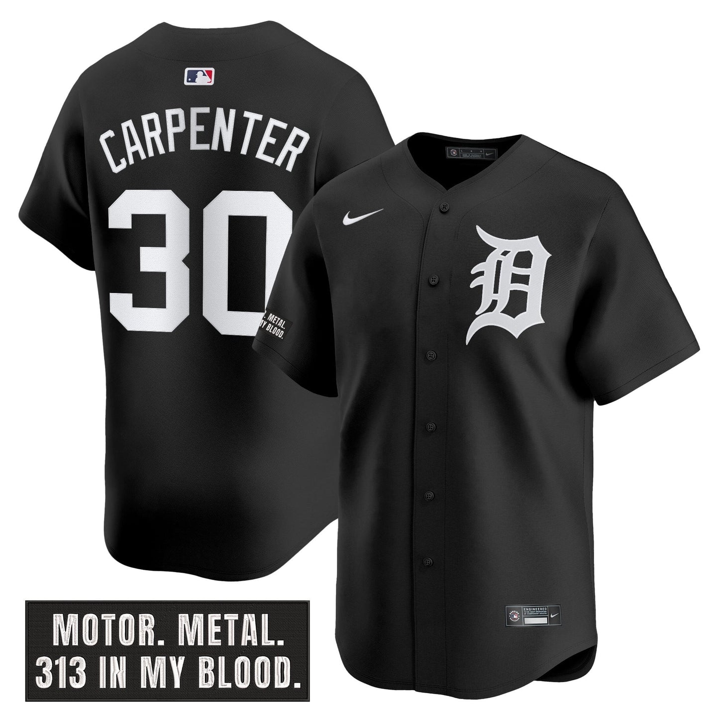 DET 'Motor Gothic Edition' Vapor Premier Limited Jersey - All Stitched