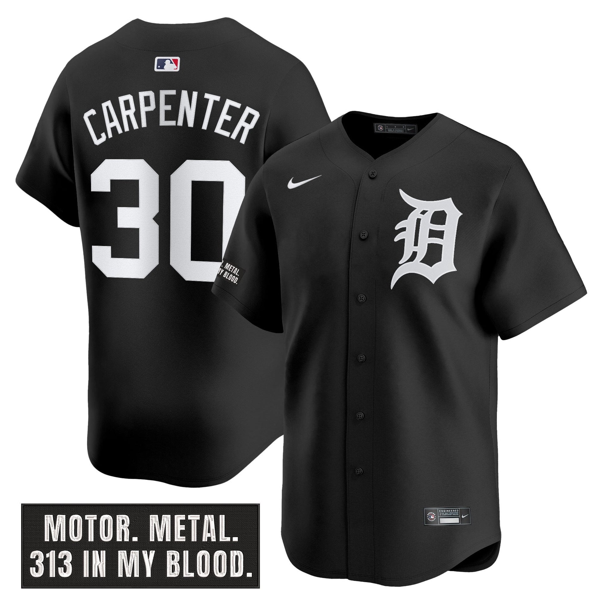 DET 'Motor Gothic Edition' Vapor Premier Limited Jersey - All Stitched