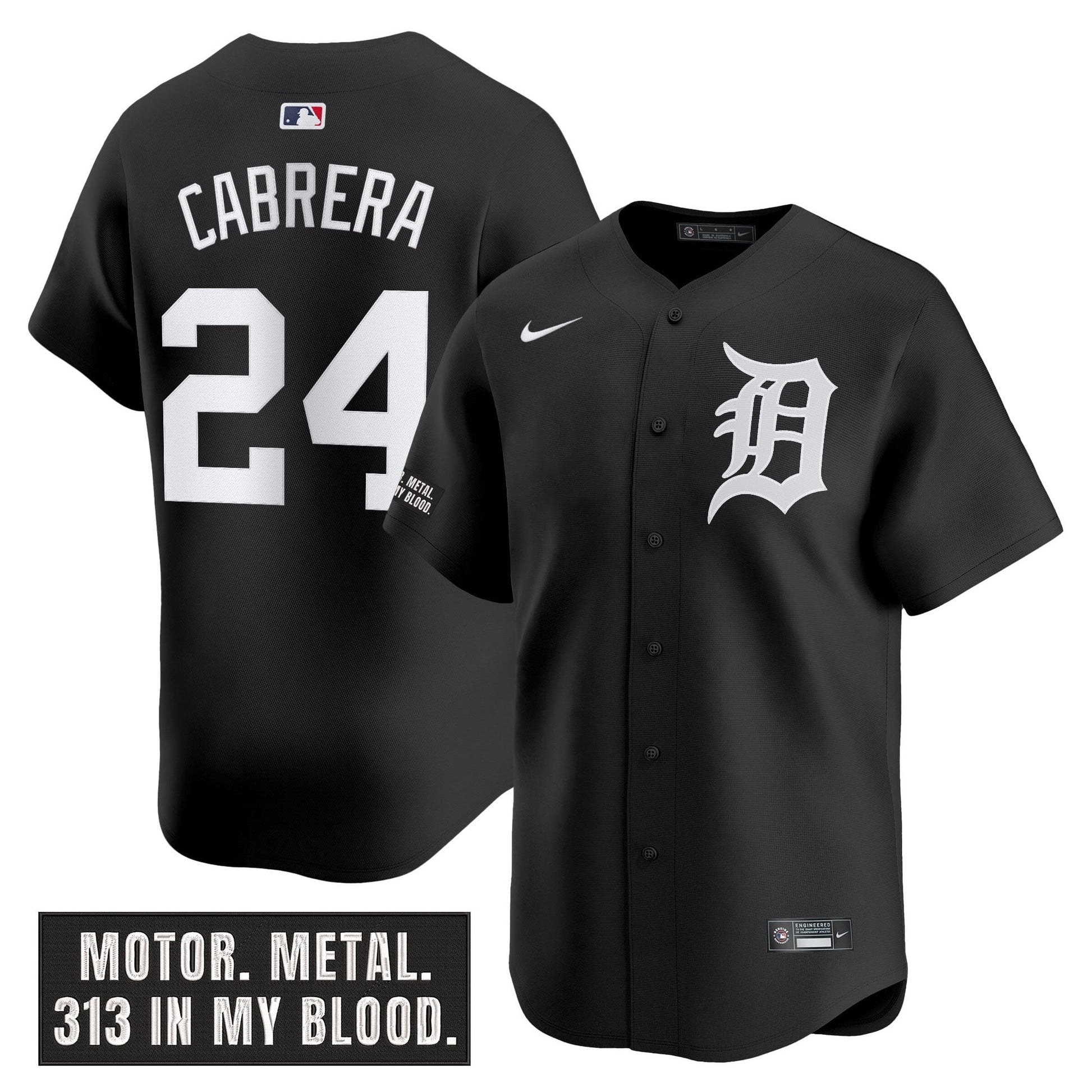 DET 'Motor Gothic Edition' Vapor Premier Limited Jersey - All Stitched