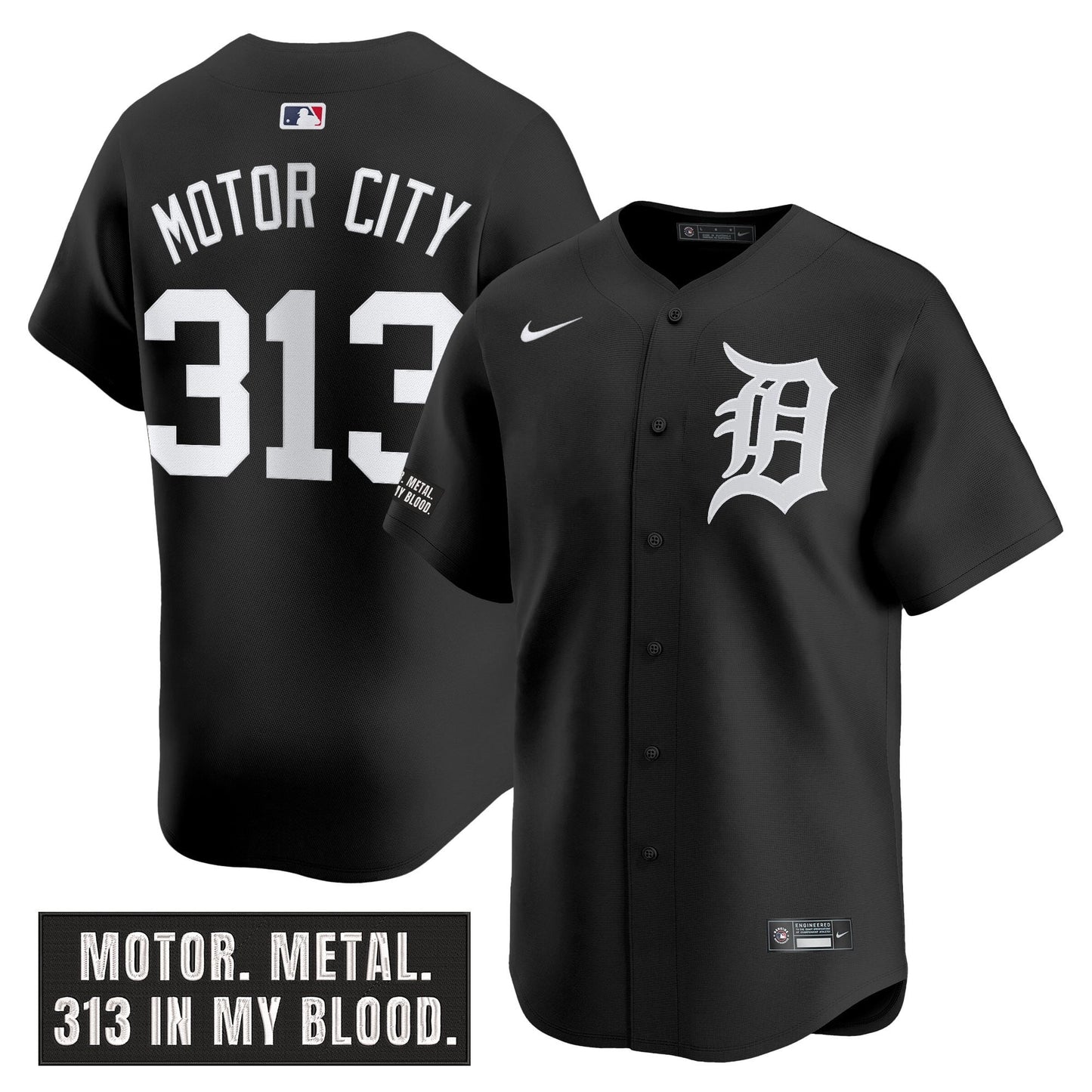 DET 'Motor Gothic Edition' Vapor Premier Limited Jersey - All Stitched