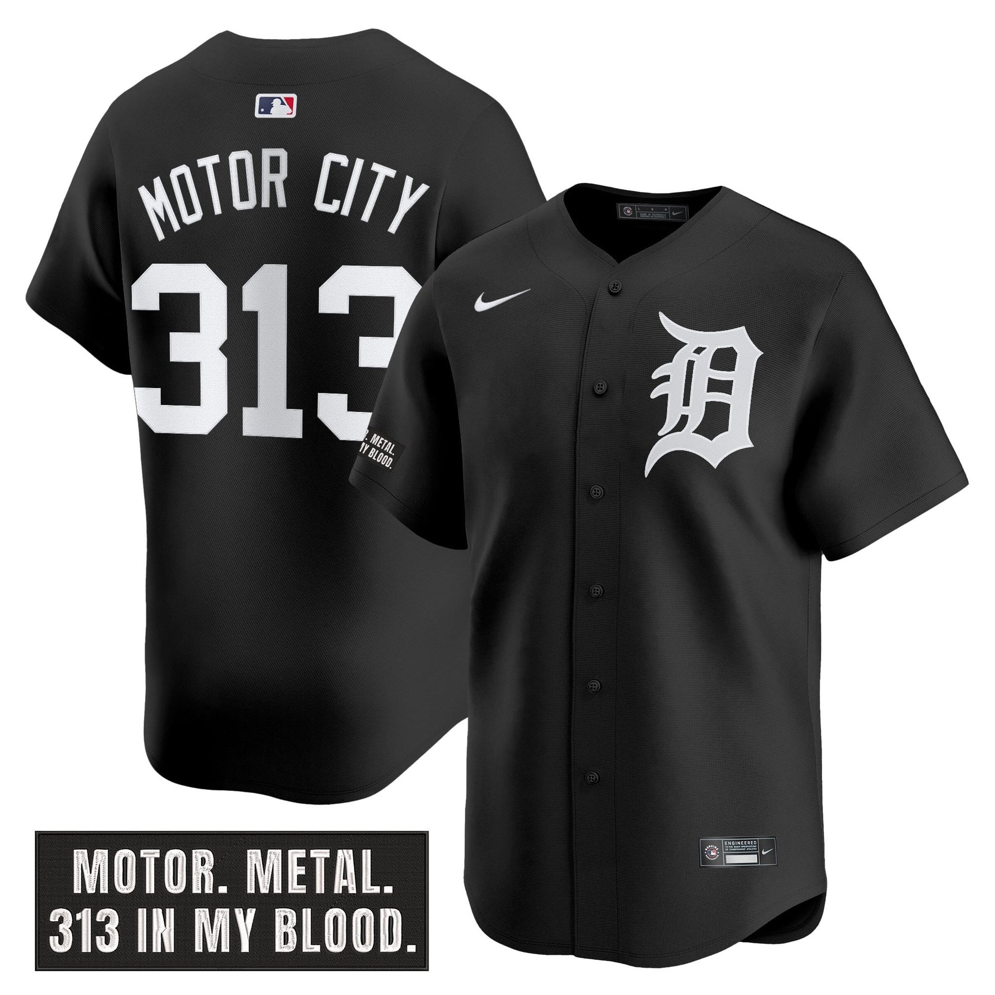 DET 'Motor Gothic Edition' Vapor Premier Limited Jersey - All Stitched