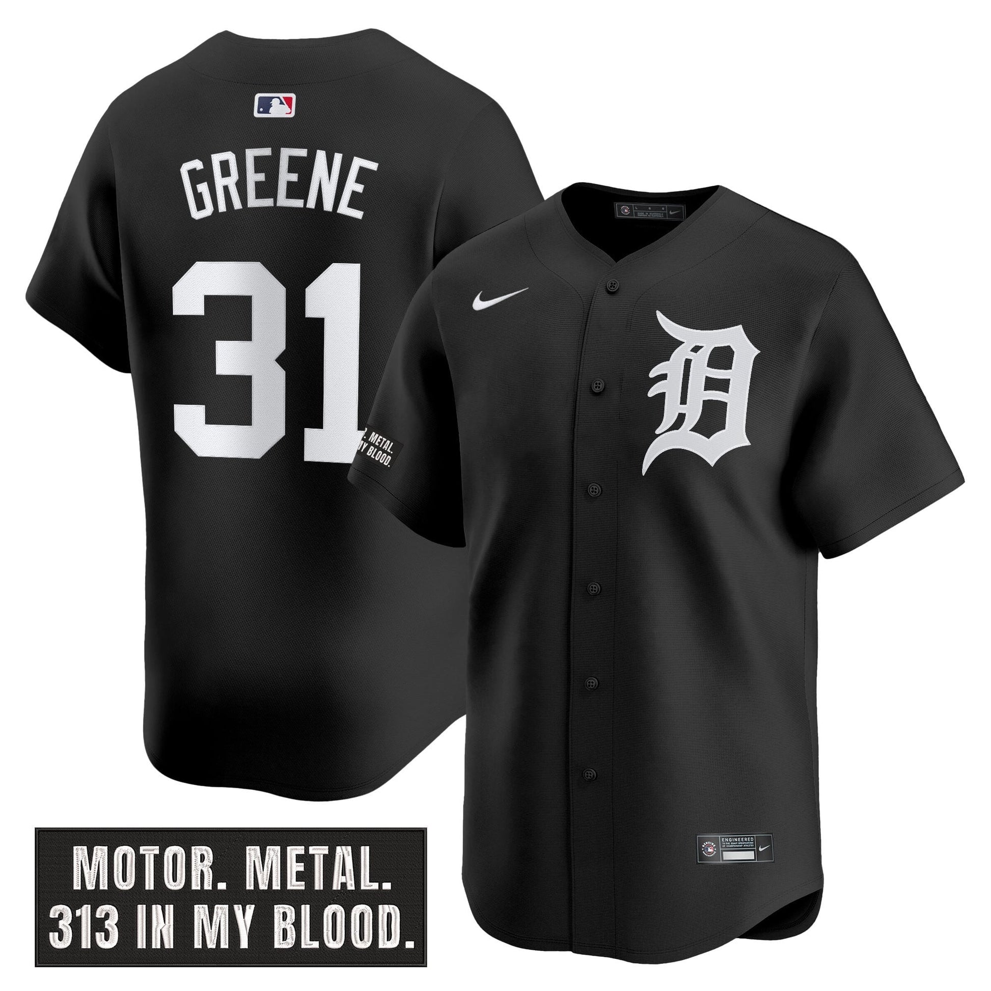 DET 'Motor Gothic Edition' Vapor Premier Limited Jersey - All Stitched