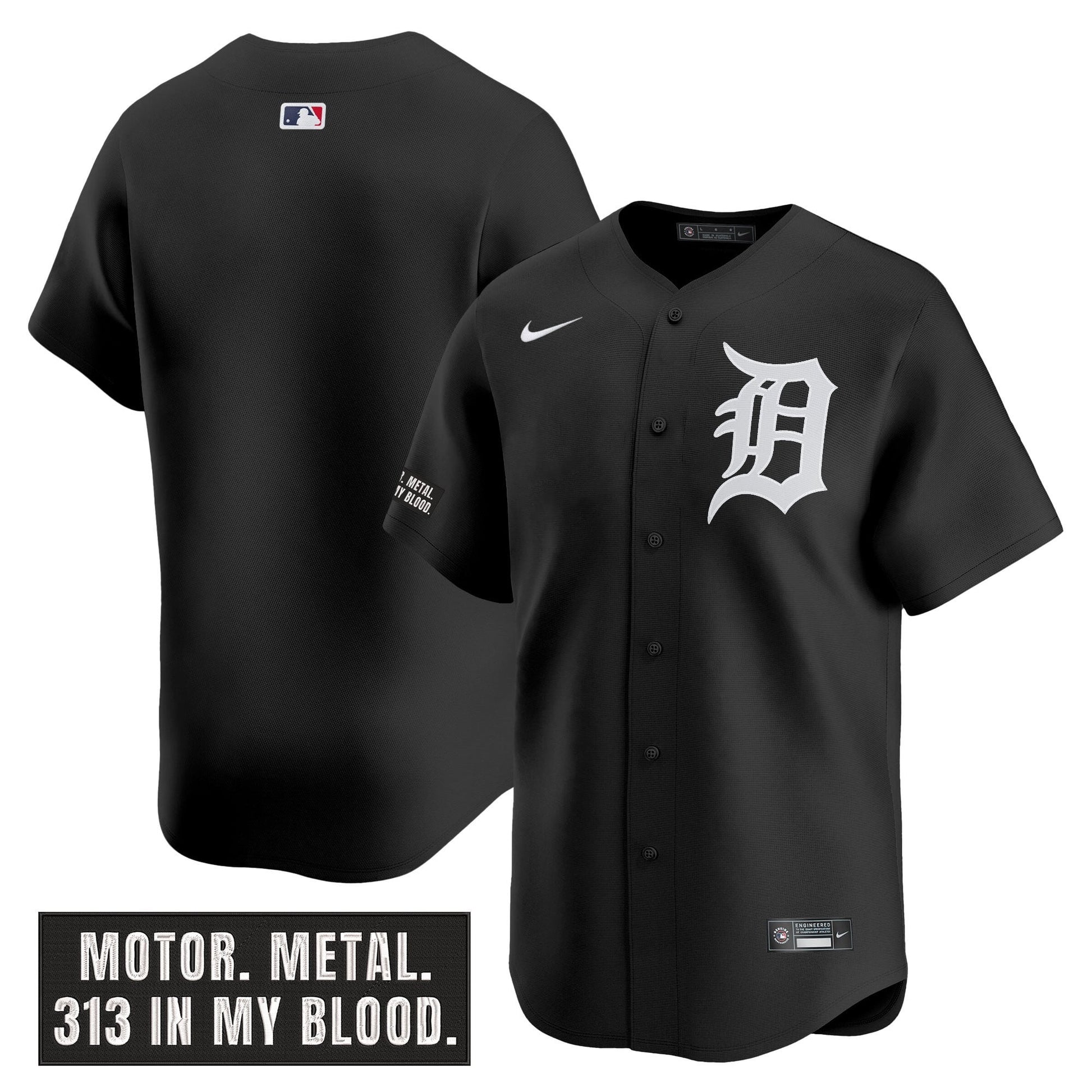 DET 'Motor Gothic Edition' Vapor Premier Limited Jersey - All Stitched