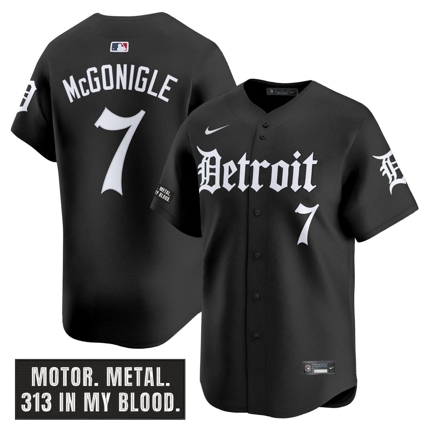 DET 'Motor Gothic Edition' Vapor Premier Limited Jersey - All Stitched