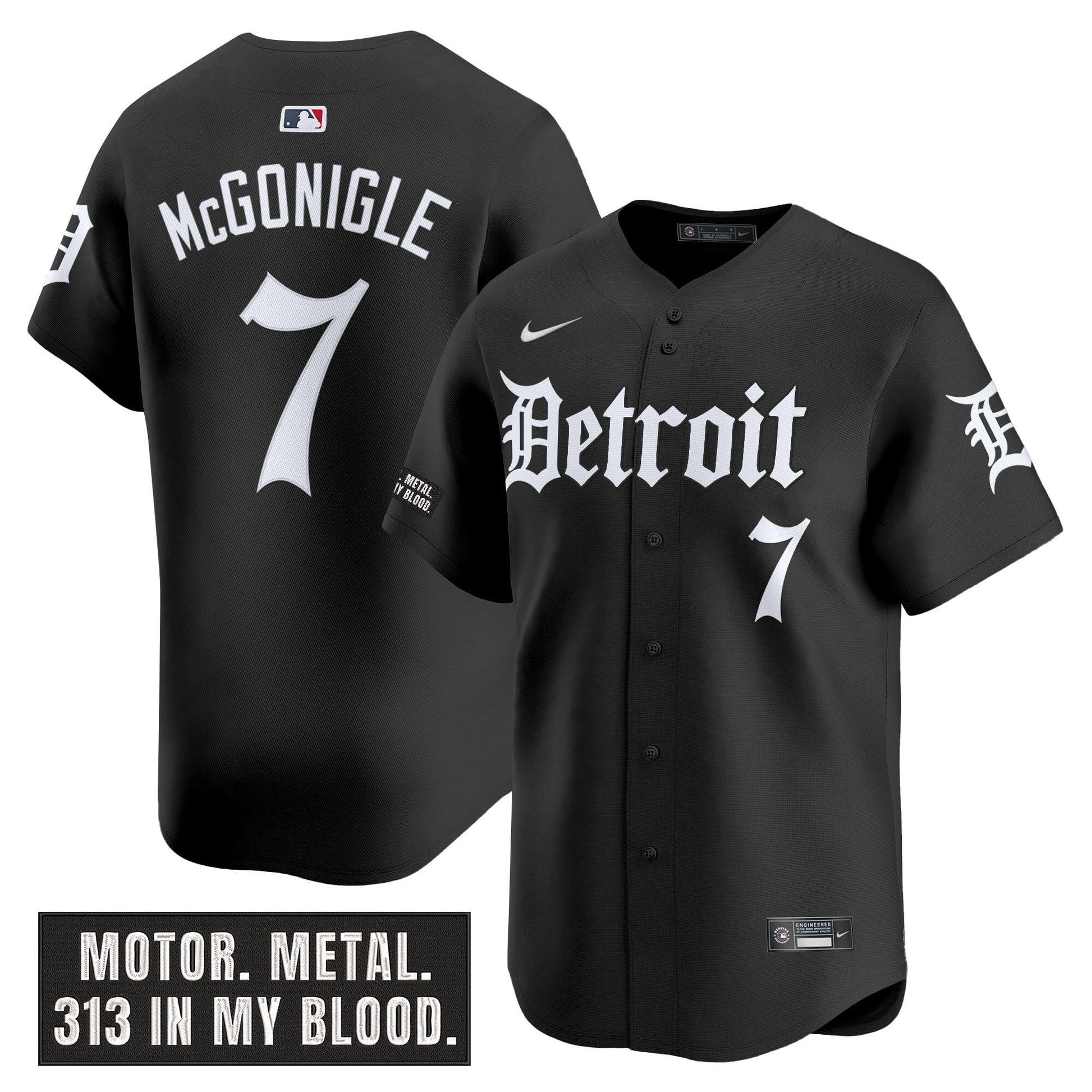 DET 'Motor Gothic Edition' Vapor Premier Limited Jersey - All Stitched