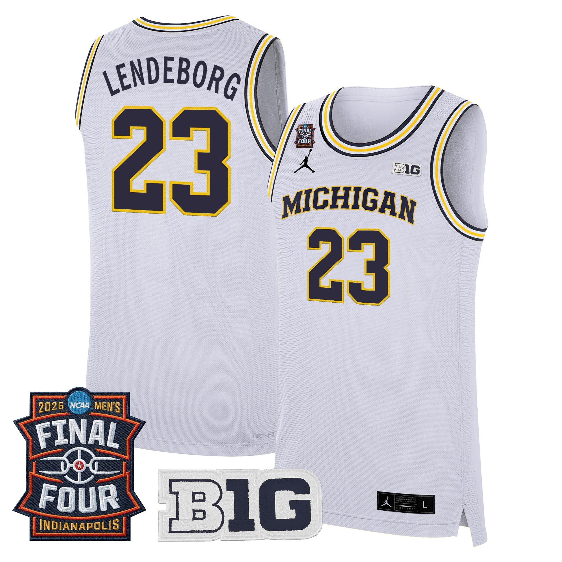 Men's Michigan Wolverines 2026 Final Four Patch Basketball Jersey - All Stitched