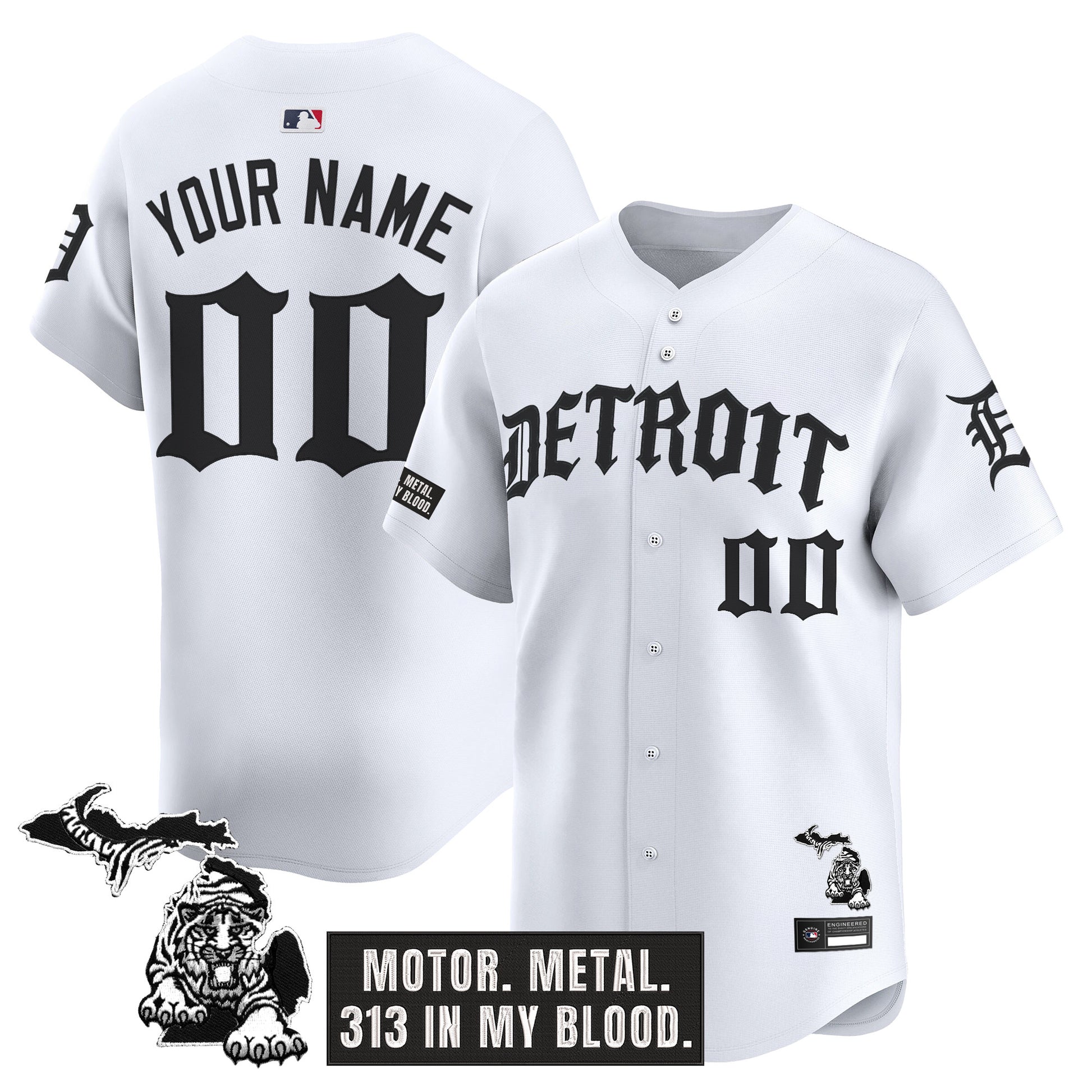 Detroit Tigers 'Old English Edition' Vapor Premier Limited Custom Jersey - All Stitched