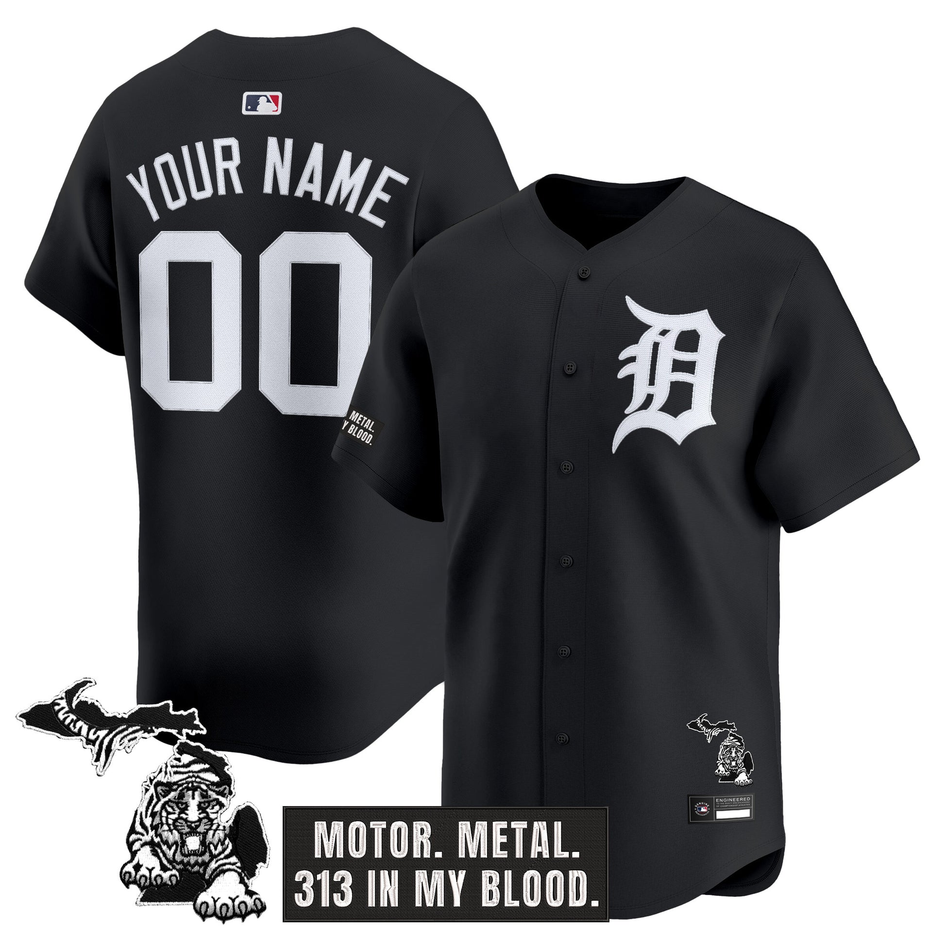Detroit Tigers 'Old English Edition' Vapor Premier Limited Custom Jersey - All Stitched