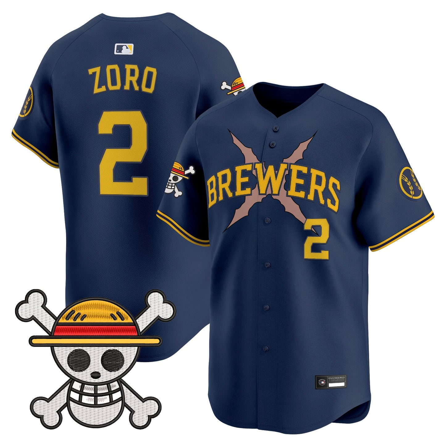 Milwaukee Brewers x One Piece Vapor Premier Limited Jersey - Stitched