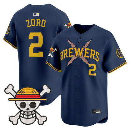 Milwaukee Brewers x One Piece Vapor Premier Limited Jersey - Stitched