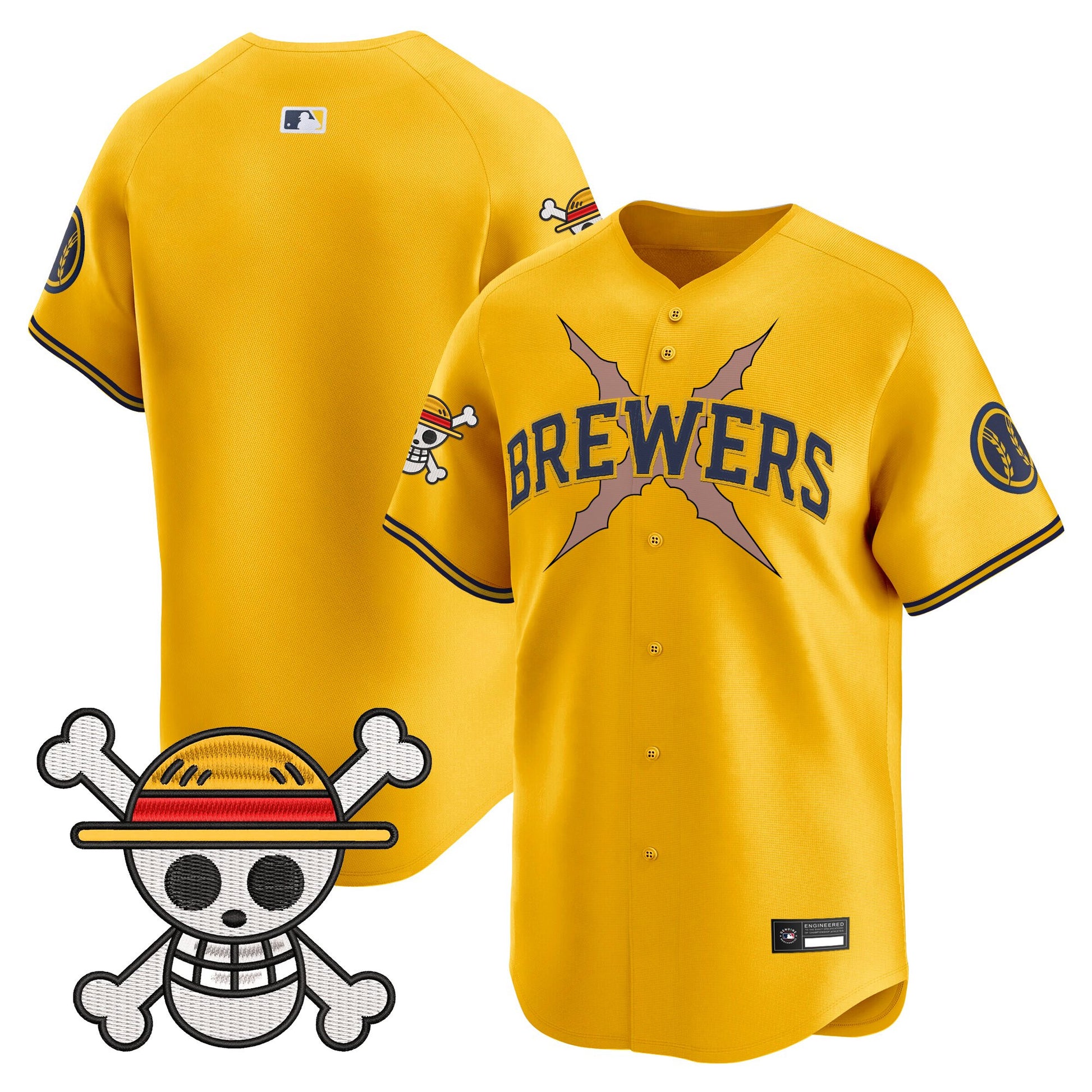 Milwaukee Brewers x One Piece Vapor Premier Limited Jersey - Stitched