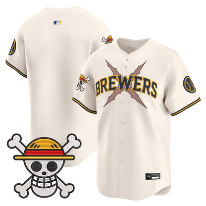 Milwaukee Brewers x One Piece Vapor Premier Limited Jersey - Stitched