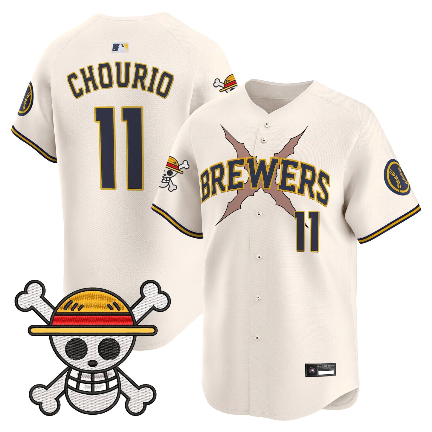 Milwaukee Brewers x One Piece Vapor Premier Limited Jersey - Stitched