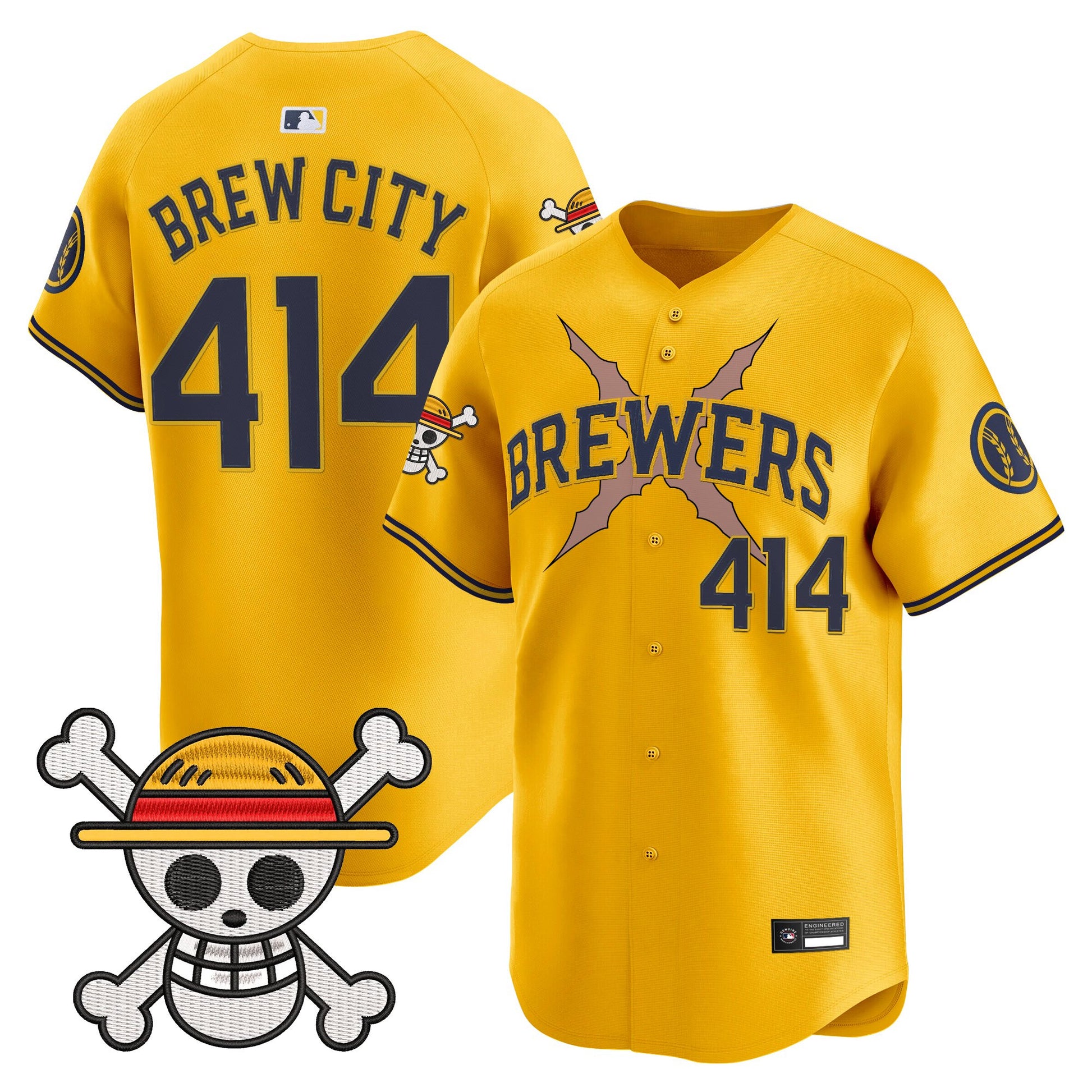 Milwaukee Brewers x One Piece Vapor Premier Limited Jersey - Stitched