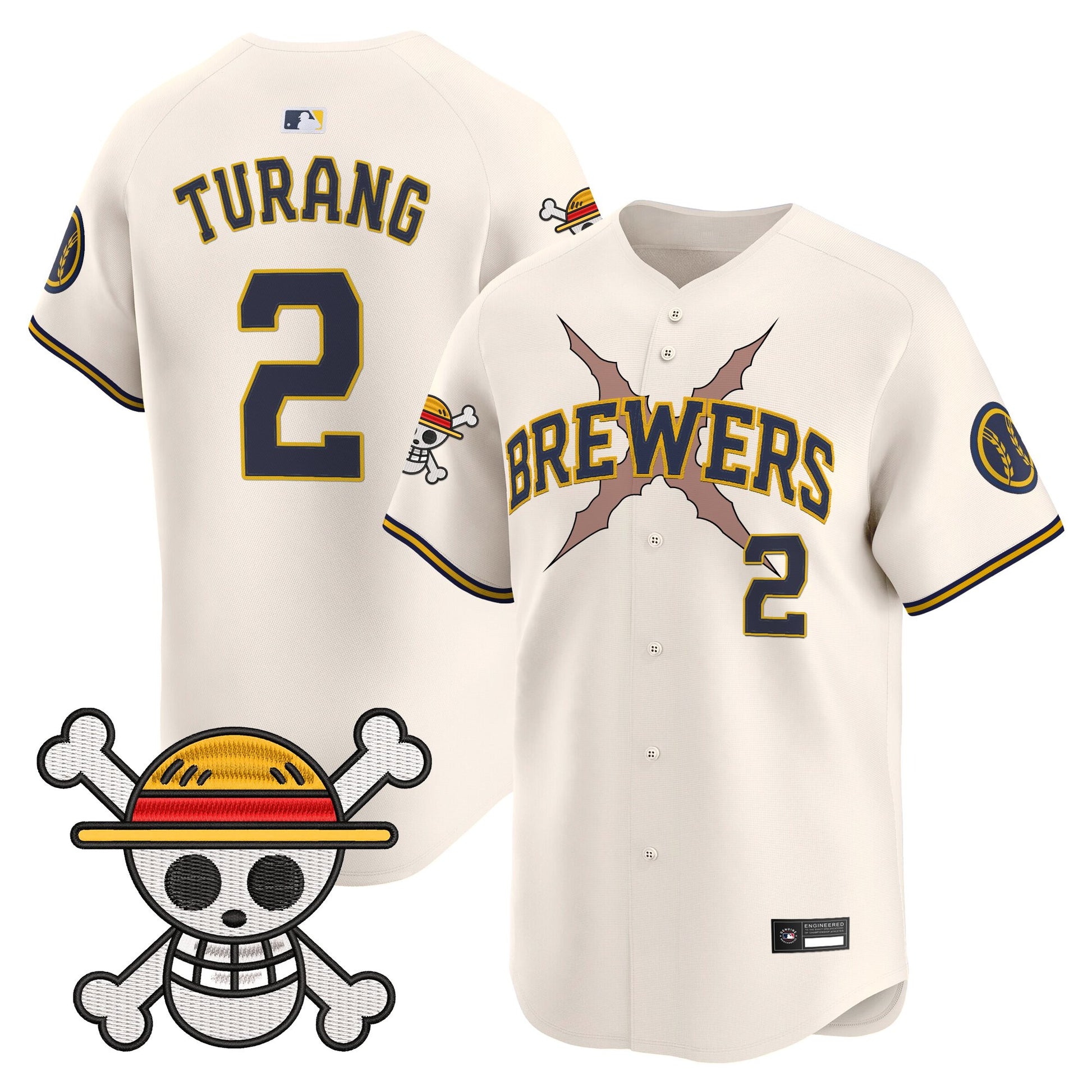 Milwaukee Brewers x One Piece Vapor Premier Limited Jersey - Stitched