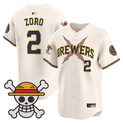 Milwaukee Brewers x One Piece Vapor Premier Limited Jersey - Stitched