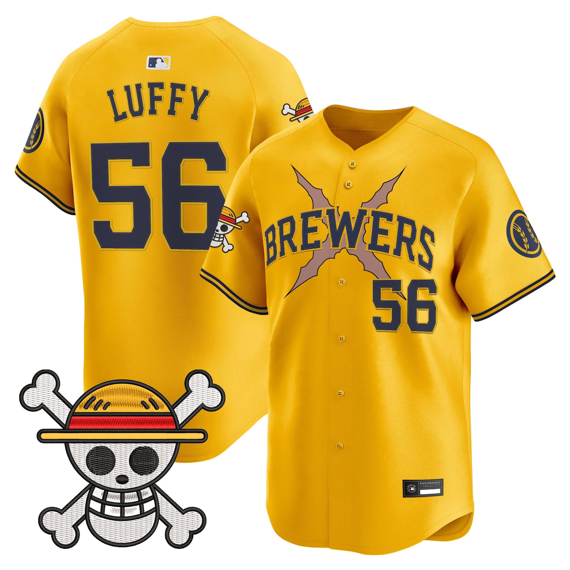 Milwaukee Brewers x One Piece Vapor Premier Limited Jersey - Stitched