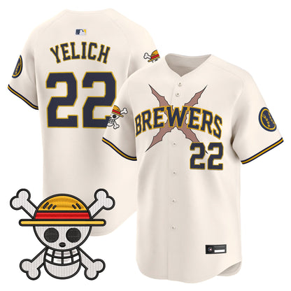 Milwaukee Brewers x One Piece Vapor Premier Limited Jersey - Stitched