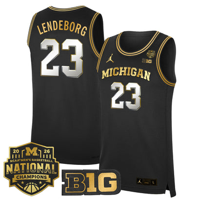Men's Michigan Wolverines 2026 National Champions Patch Basketball Jersey - All Stitched