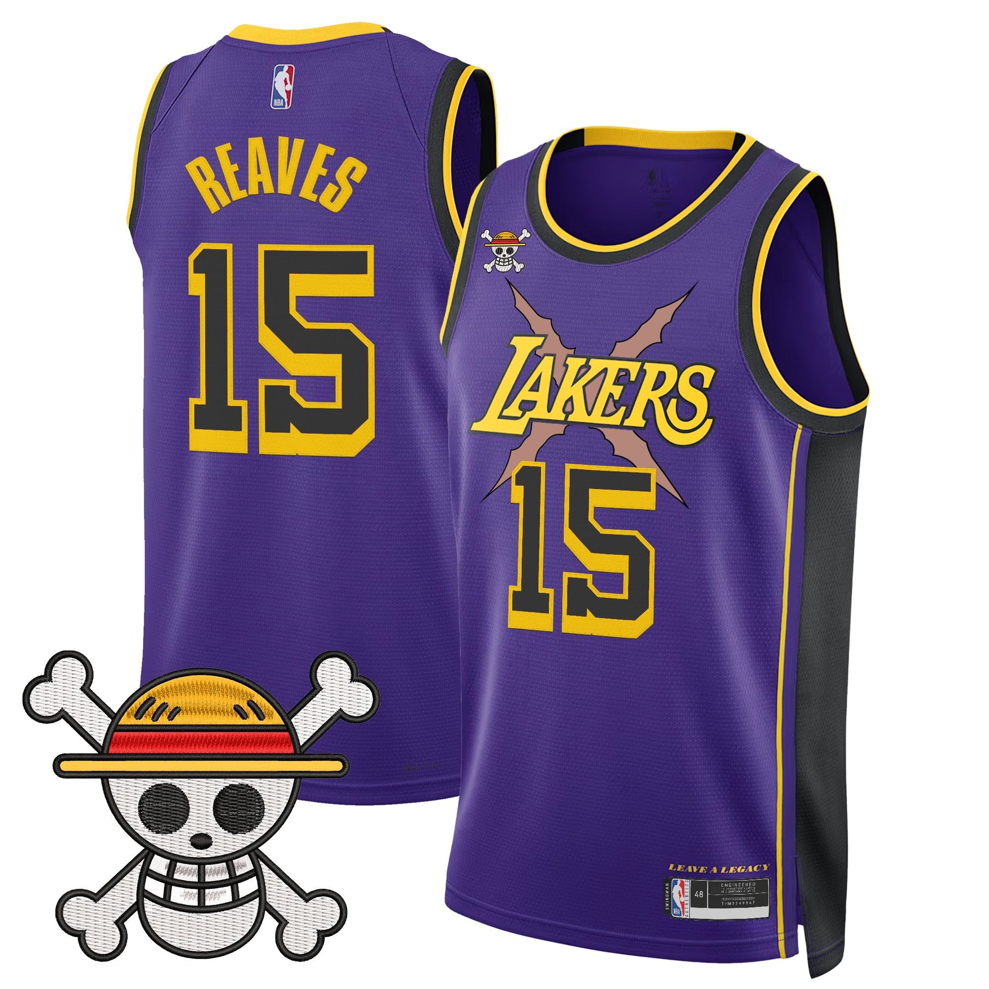 Los Angeles Lakers x One Piece Swingman Jersey - Stitched