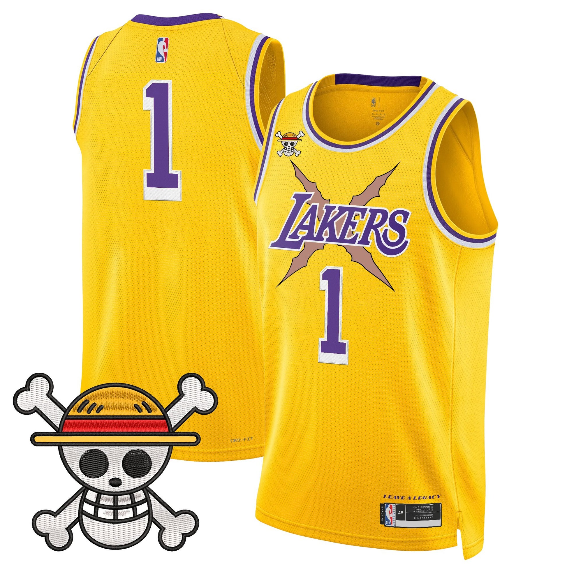 Los Angeles Lakers x One Piece Swingman Jersey - Stitched