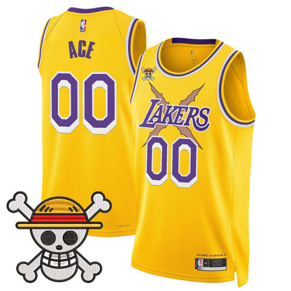 Los Angeles Lakers x One Piece Swingman Jersey - Stitched