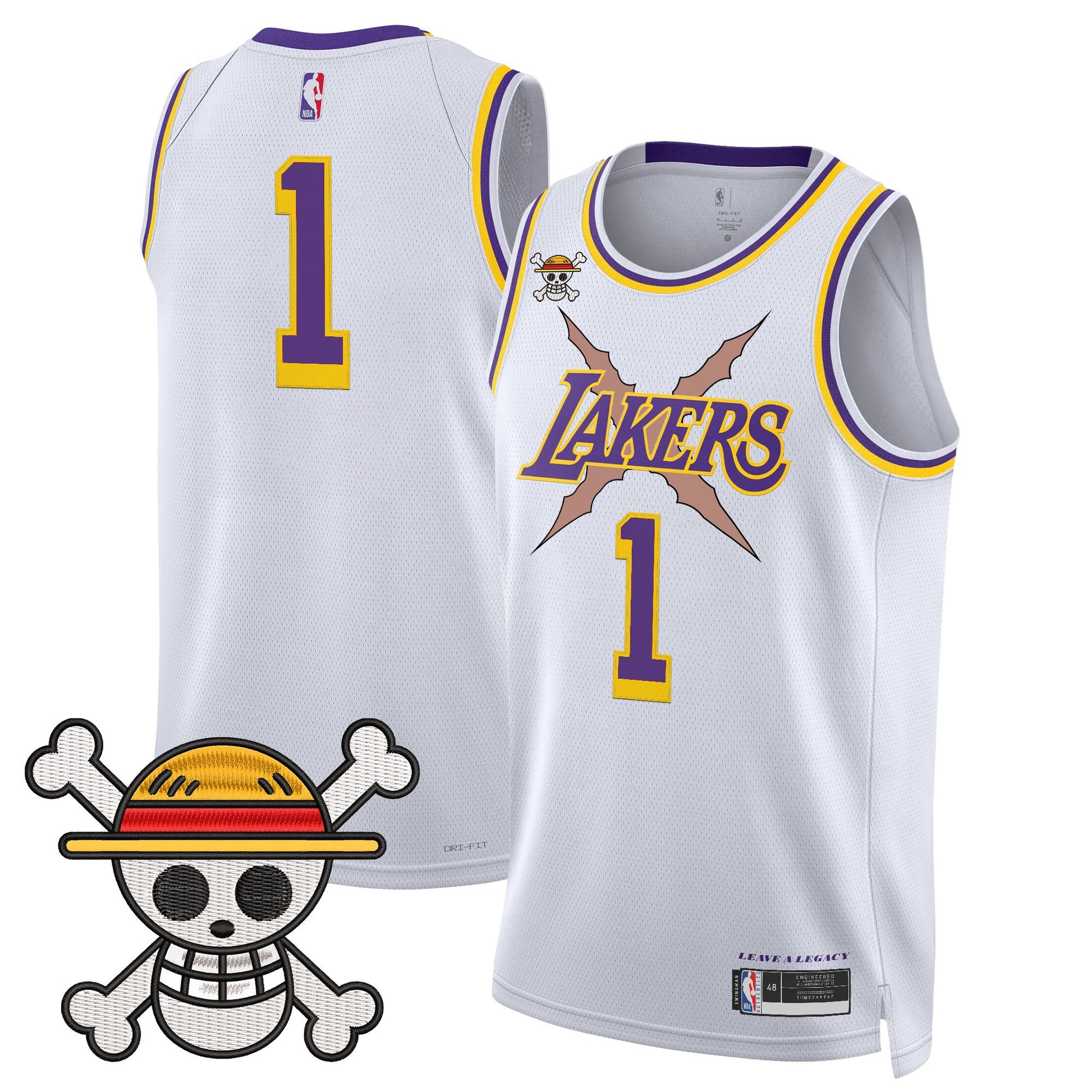 Los Angeles Lakers x One Piece Swingman Jersey - Stitched