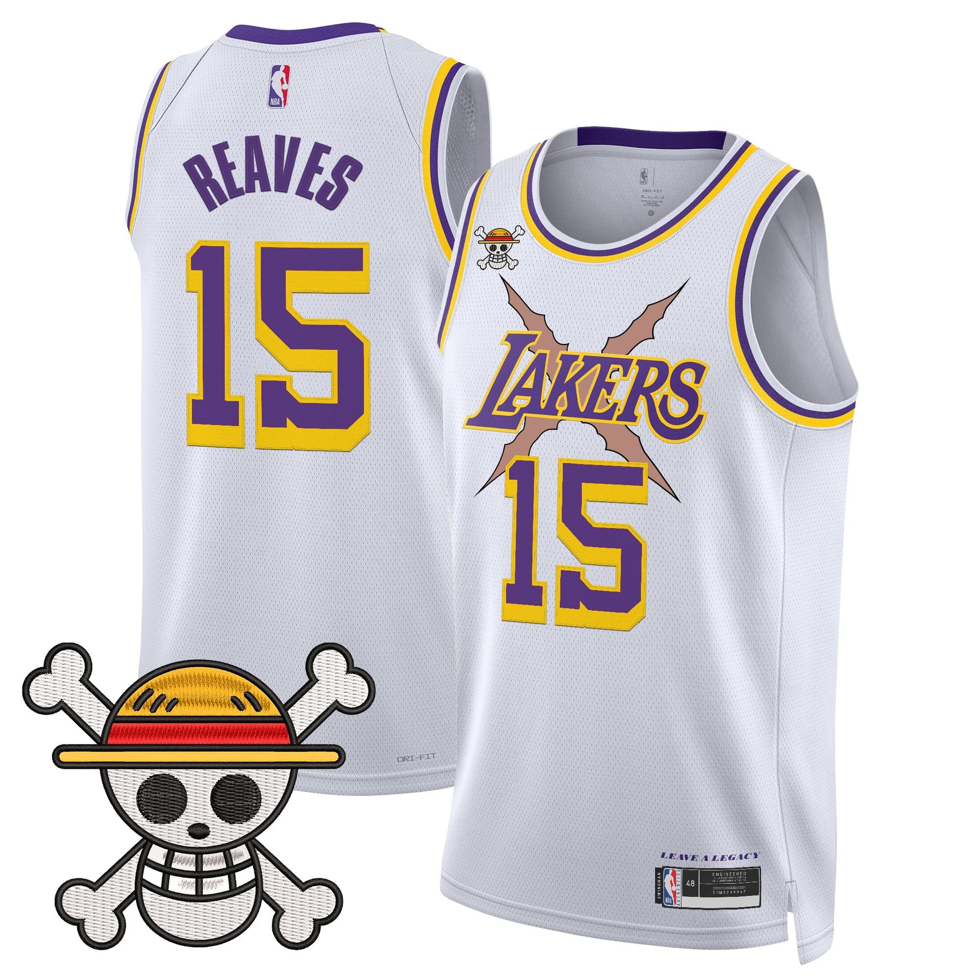 Los Angeles Lakers x One Piece Swingman Jersey - Stitched