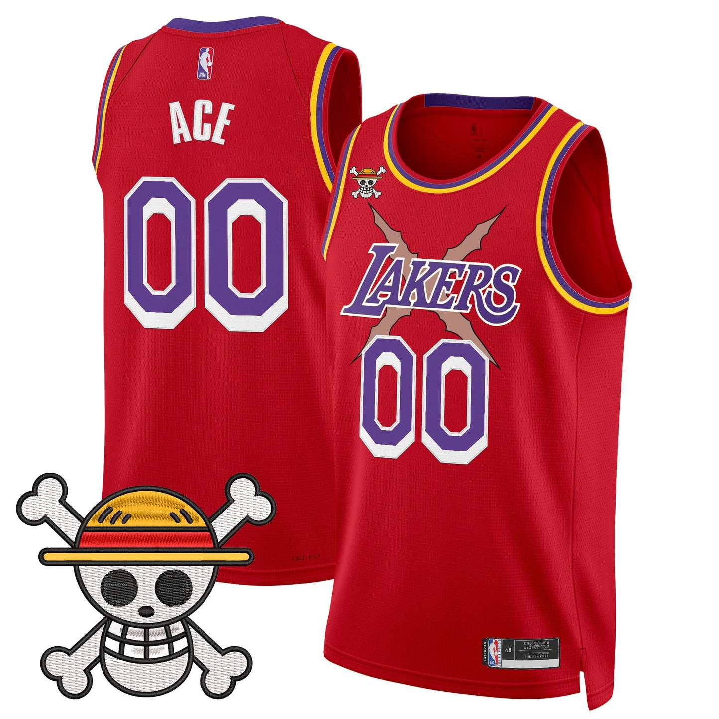 Los Angeles Lakers x One Piece Swingman Jersey - Stitched